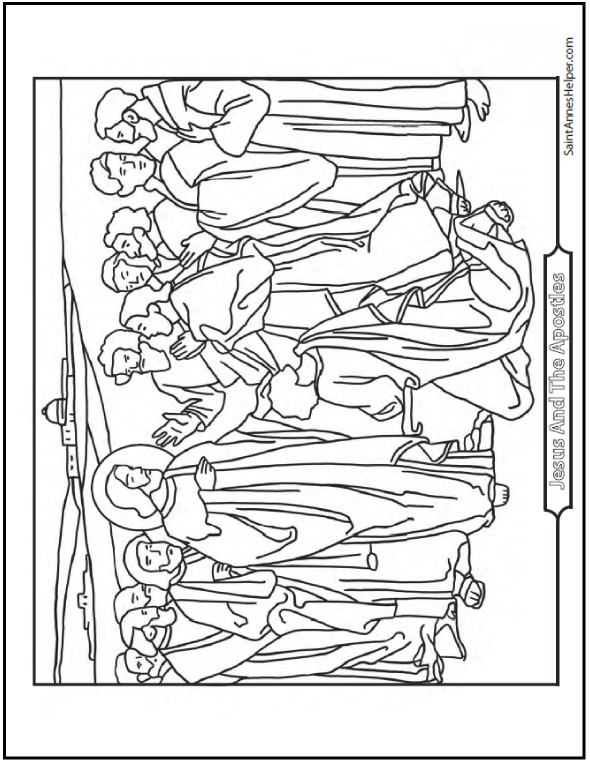 12 Apostles Of Jesus Christ Coloring Page ❤️+❤️ Twelve Apostles' Names