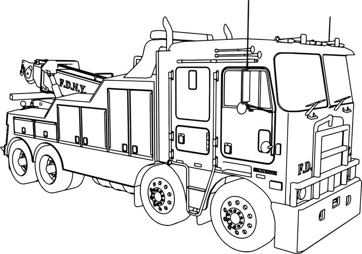 Fire Truck Coloring Page Kenworth Wrecker Fire Truck Coloring Page  Wecoloringpage - davemelillo.com | Truck coloring pages, Monster truck  coloring pages, Train coloring pages