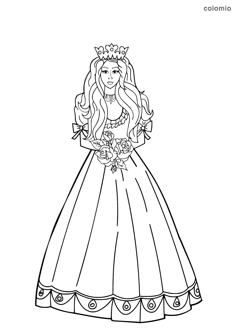Princess Dress Coloring Pages - Coloring Home