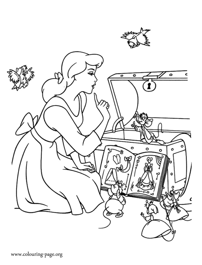 Cinderella Mouse Coloring Pages