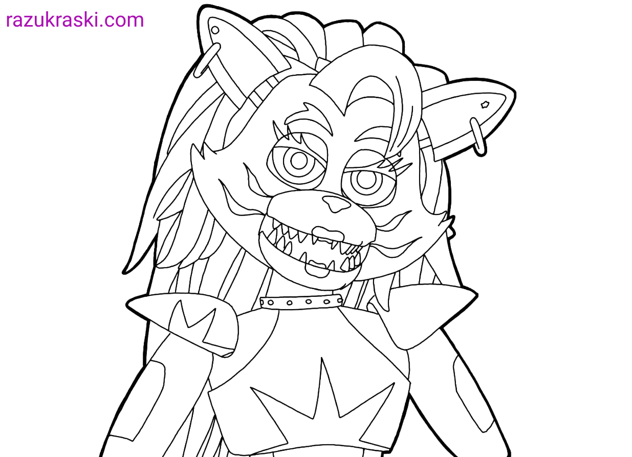Coloring Pages Roxanne Wolf Fnaf Security Breach Print Free - Reverasite