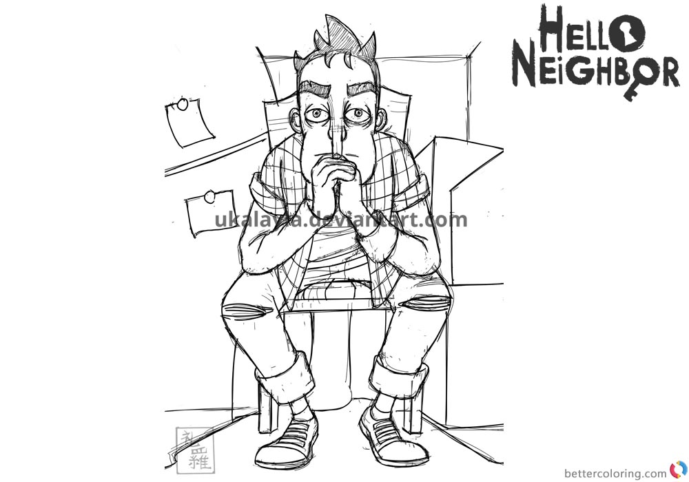 Hello Neighbor Coloring Page - Super Fun Coloring - Coloring Library