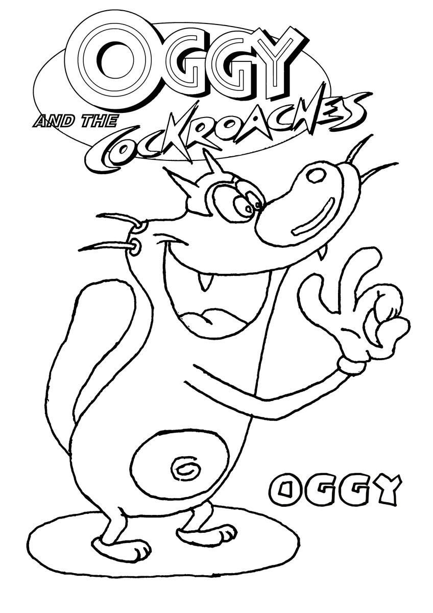 Oggy and the cockroaches coloring page3