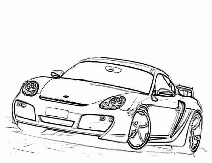 Porsche Coloring Pages Page 2: Porsche Cayman S TA Widebody Sports ...