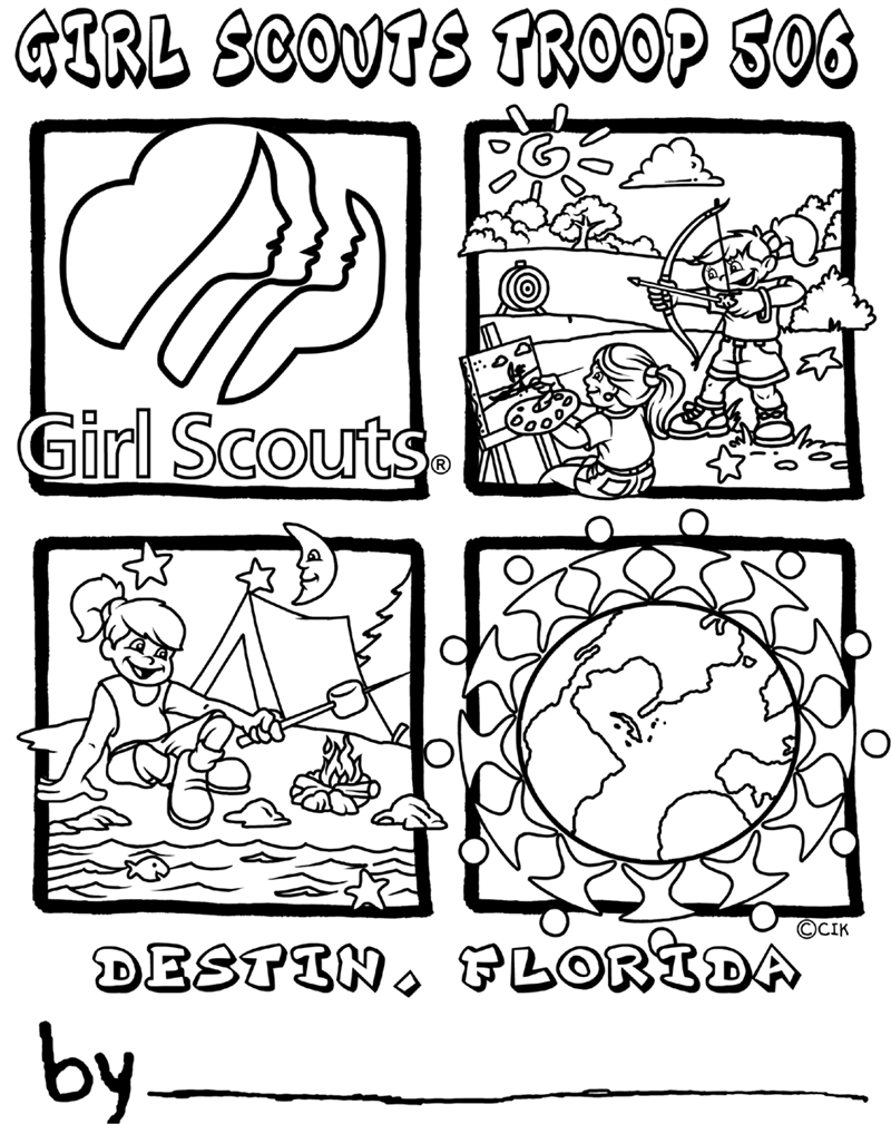 Girl Scout Birthday Coloring Pages