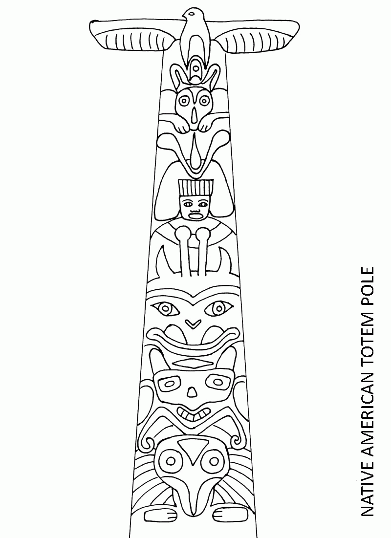 Totem Pole Animals Coloring Pages - High Quality Coloring Pages