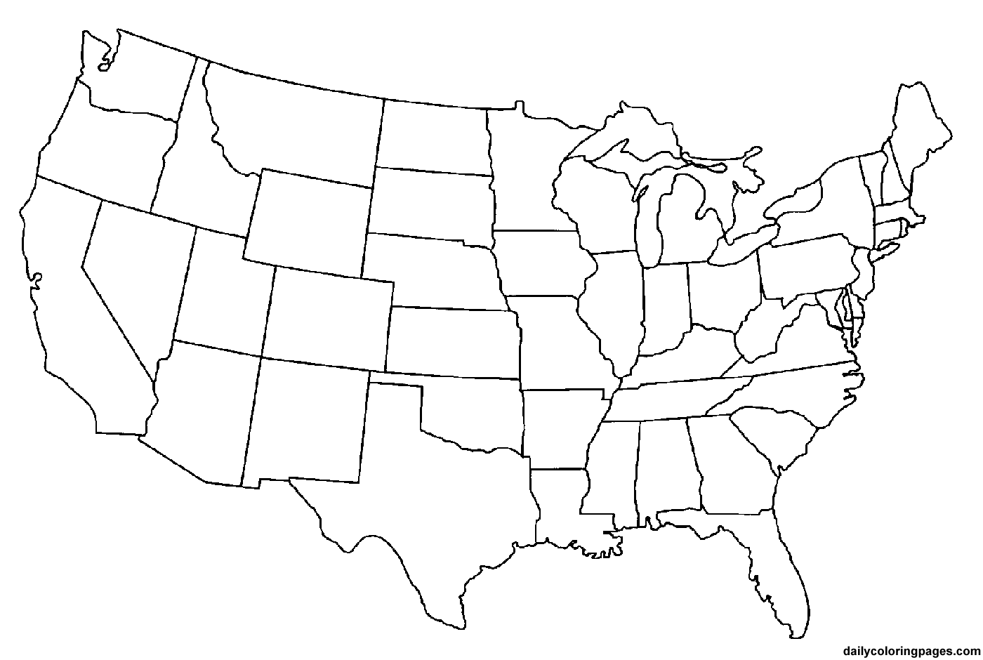 coloring pages of the state map