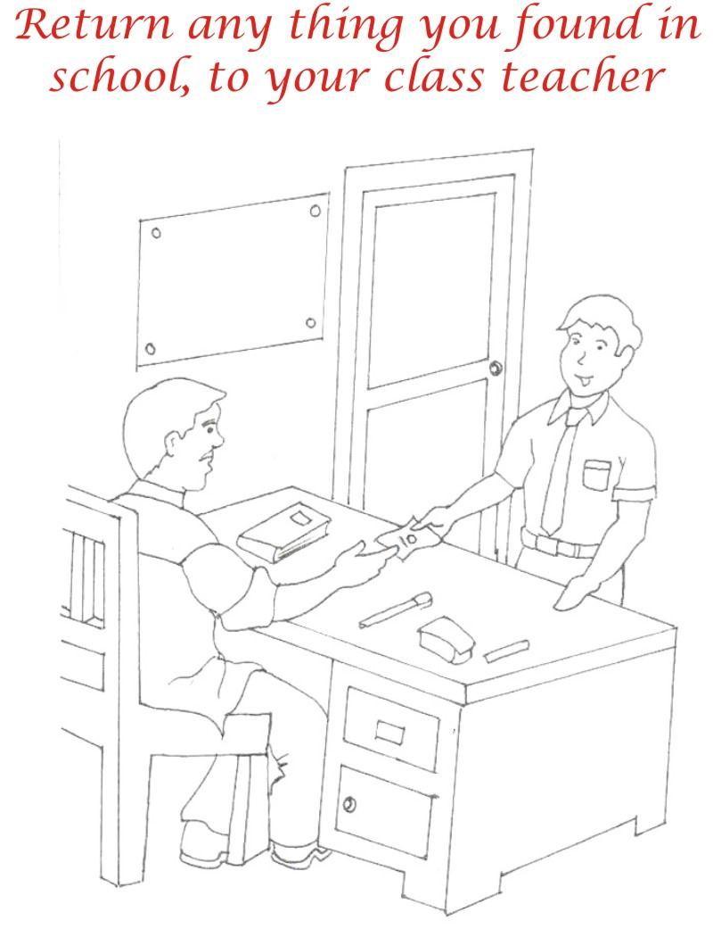 Good Manners Colouring Pages