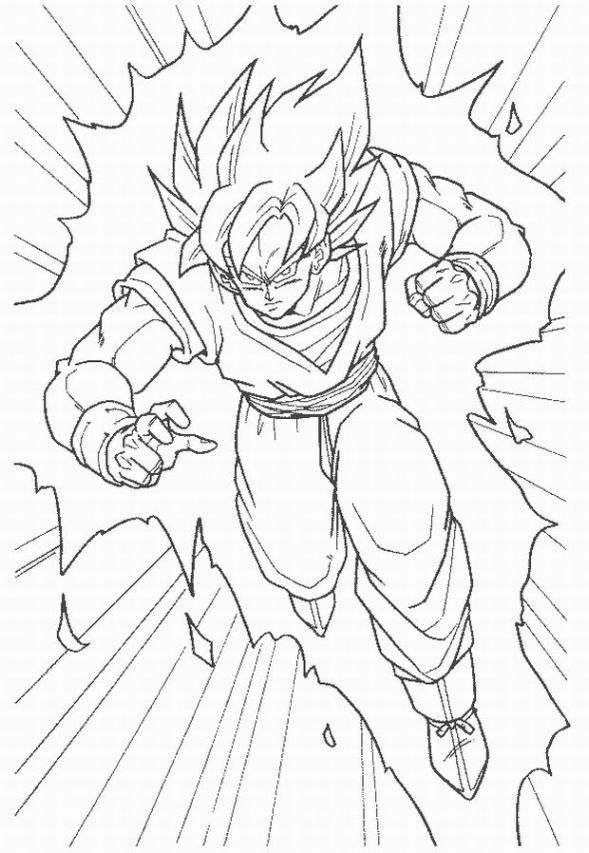 Goku Super Saiyan God Coloring Pages - Coloring Home