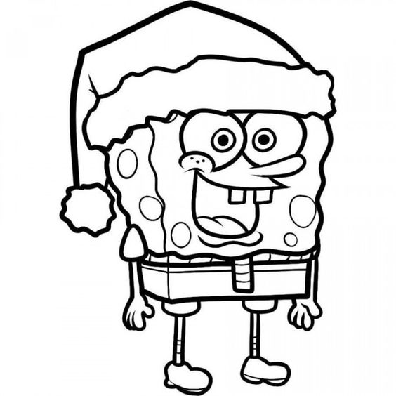 Spongebob Christmas Coloring Page
