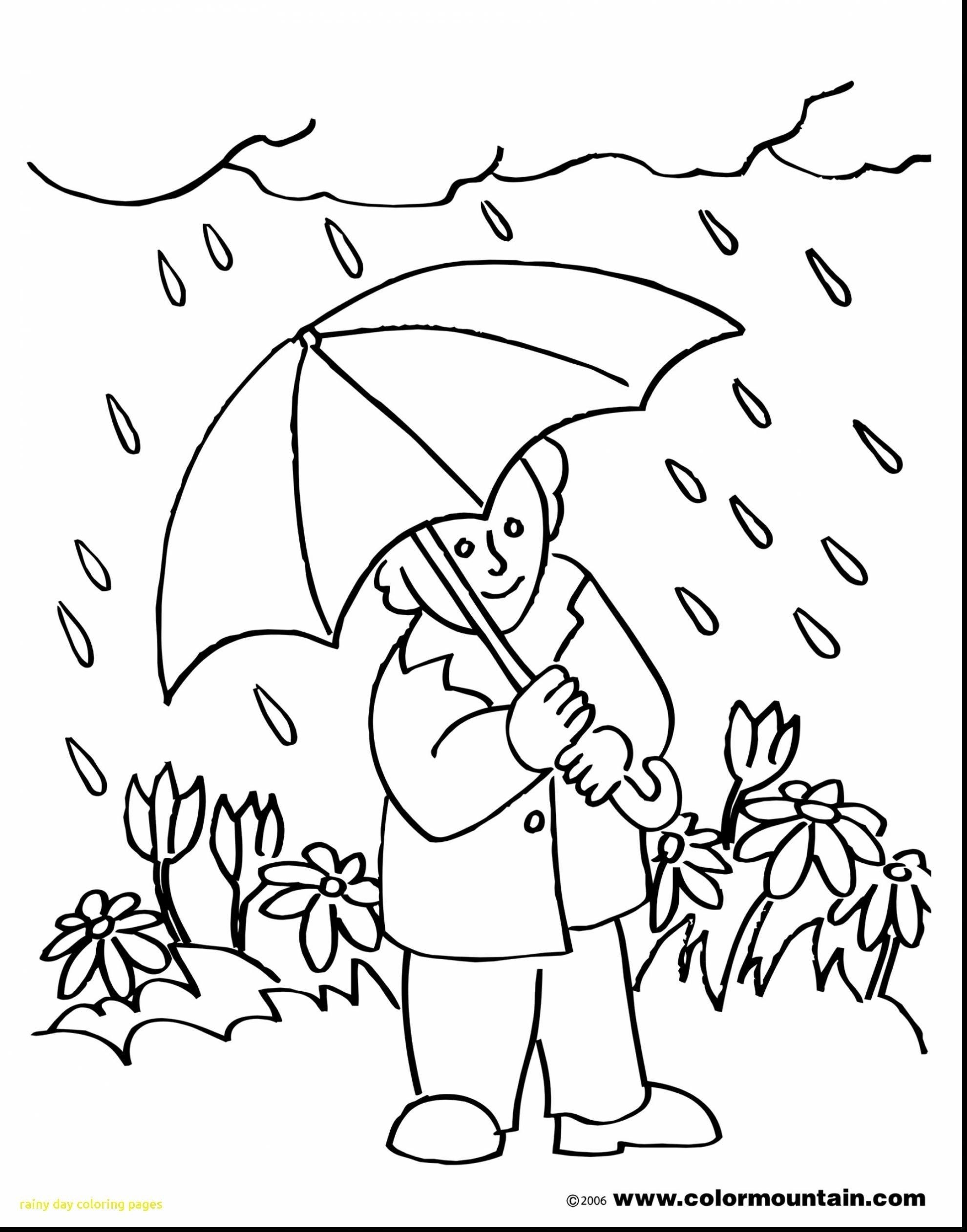 Rainy Day Coloring Page For Preschoolers Free Rain Printable Kids