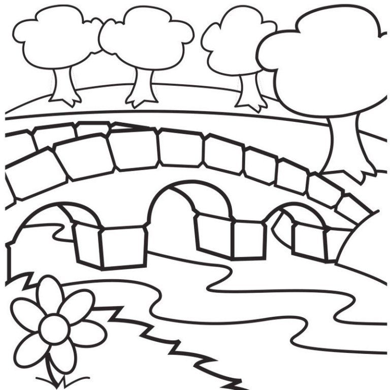 bridge garden coloring sheet | Coloring pages, Snowman coloring pages, Coloring  pages for kids