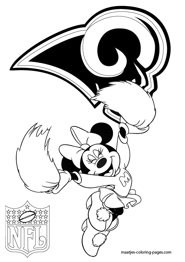 St. Louis Rams Minnie Mouse Cheerleader Coloring Pages