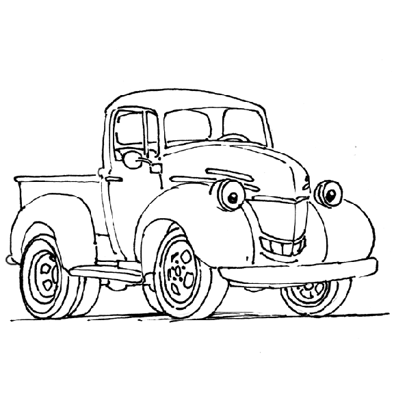 Kids' Korner Free Coloring Pages - Old Pickup Truck | Monster truck  coloring pages, Coloring pages for boys, Cars coloring pages