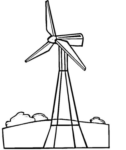 Wind Turbine coloring page | Free Printable Coloring Pages