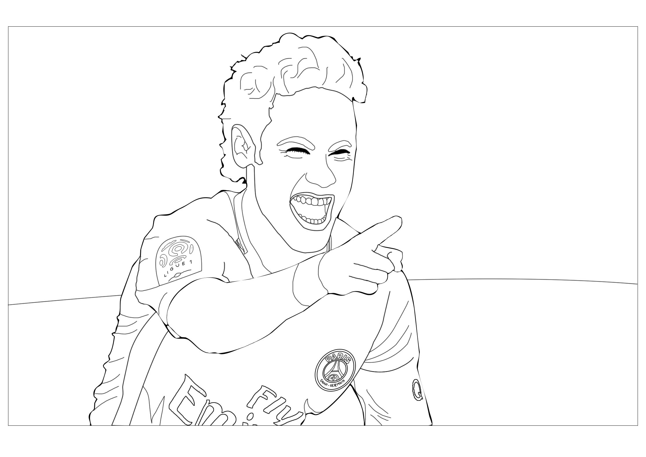 Neymar jr - version - 1 - Soccer Kids Coloring Pages
