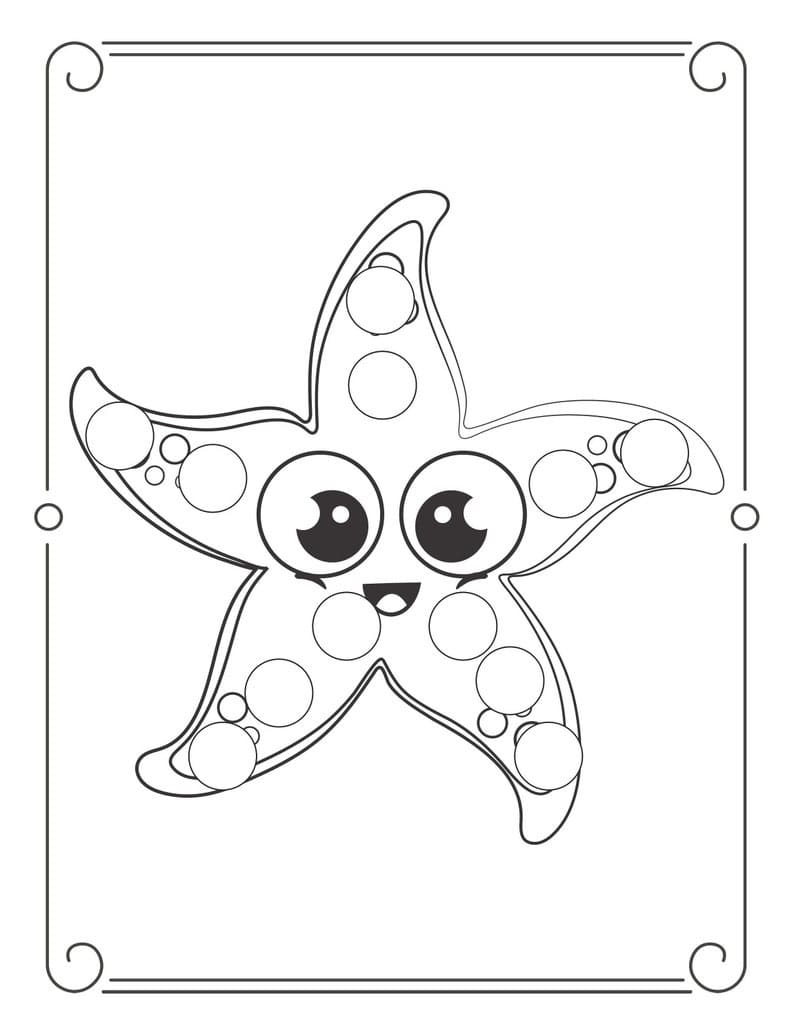 Starfish Dot Marker Coloring Page - Free Printable Coloring Pages for Kids