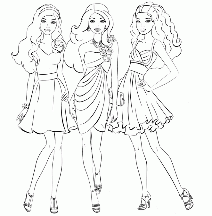 Barbie And Friends Coloring Pages | Forcoloringpages.com