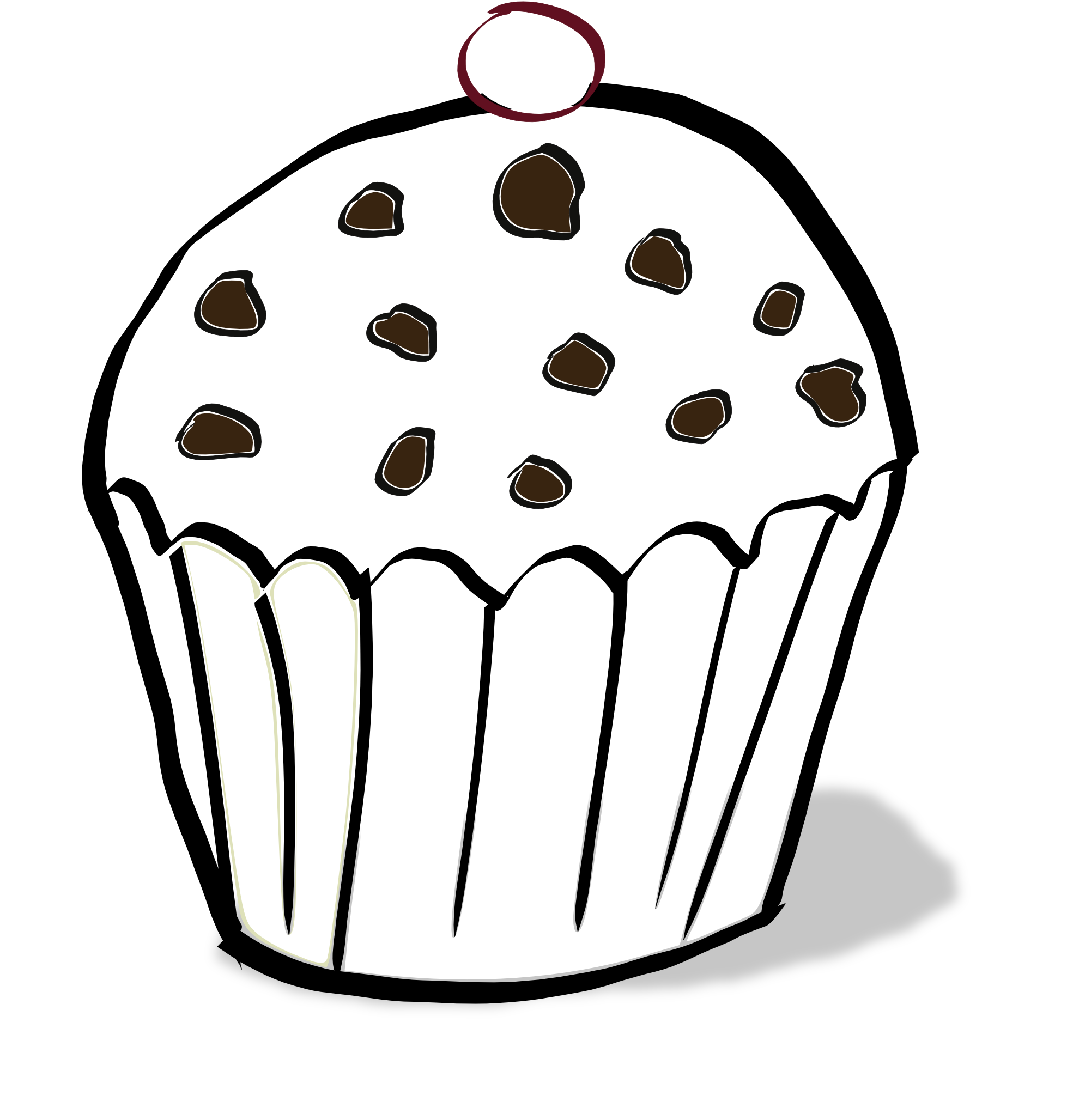 Chocolate Chips Muffin Coloring Book SVG colouringbook.org