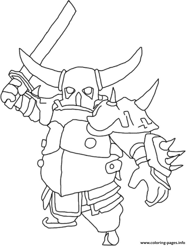 Pekka Attack Mode Clash Of Clans Coloring Pages Printable