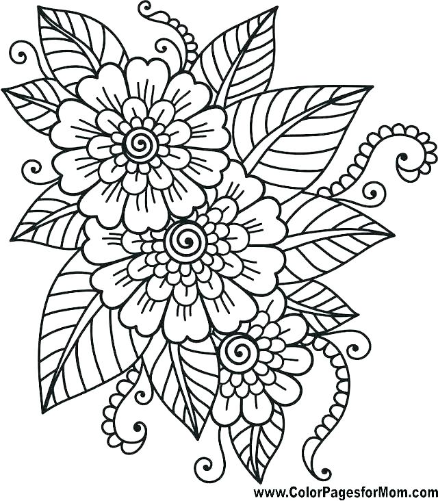 Hard Coloring Pages Flowers