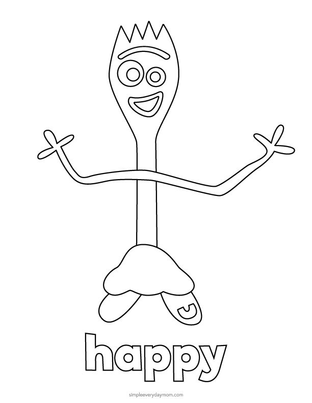 Toy Story 4 Forky Coloring Pages For Kids | Disney coloring ...