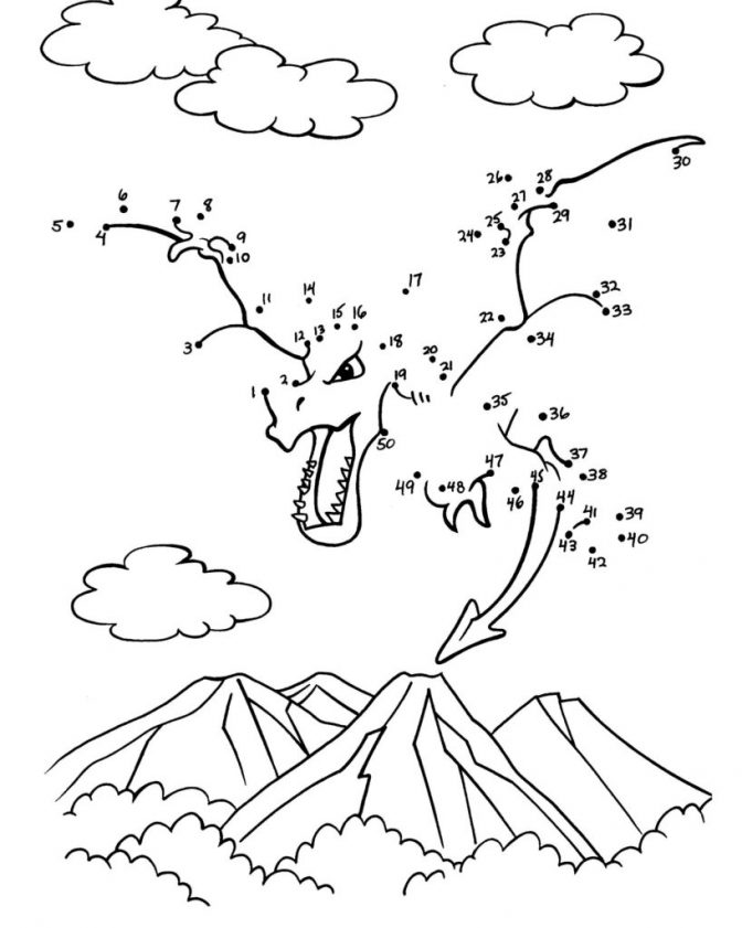 coloring page for kids ~ Dragon Dot To Coloring Pages ...