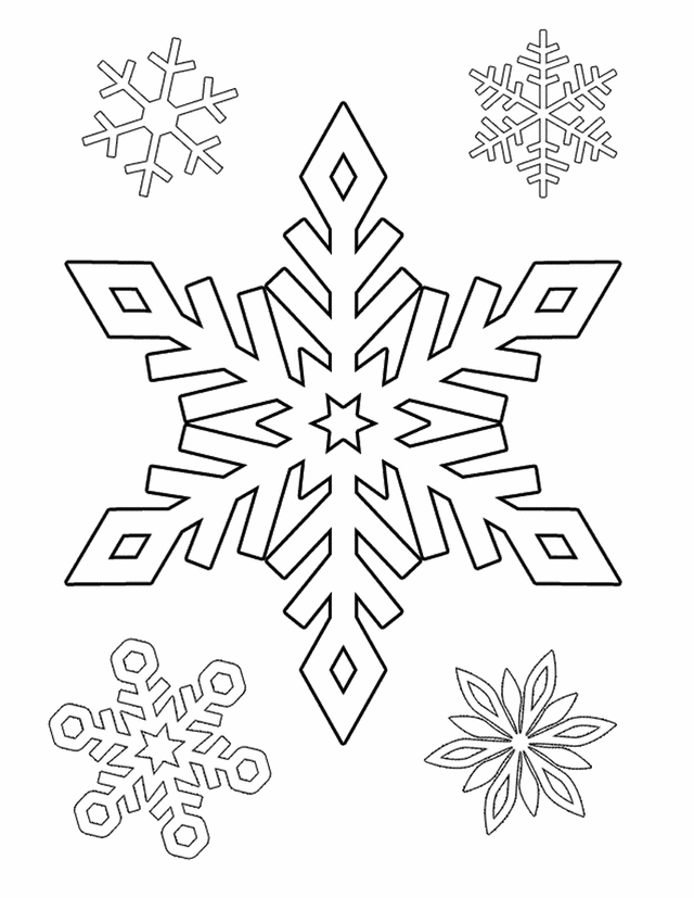 Winter Coloring Pages Snowflakes - High Quality Coloring Pages