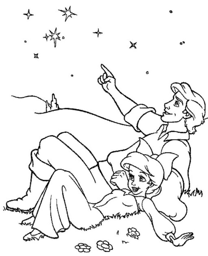 Coloring Pages Ariel And Eric - Coloring