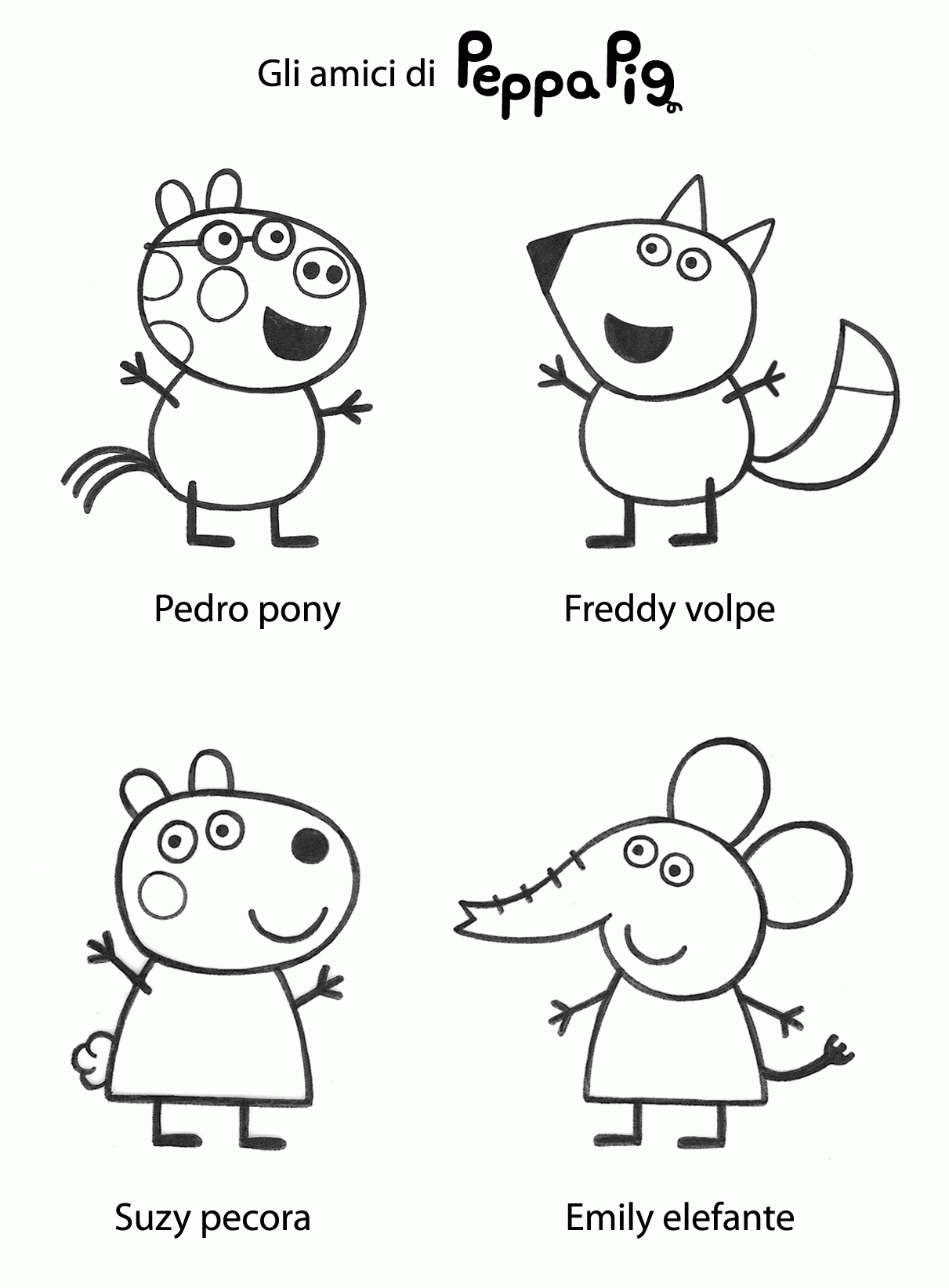 Free coloring pages of rebecca peppa pig | ColoringGoKids