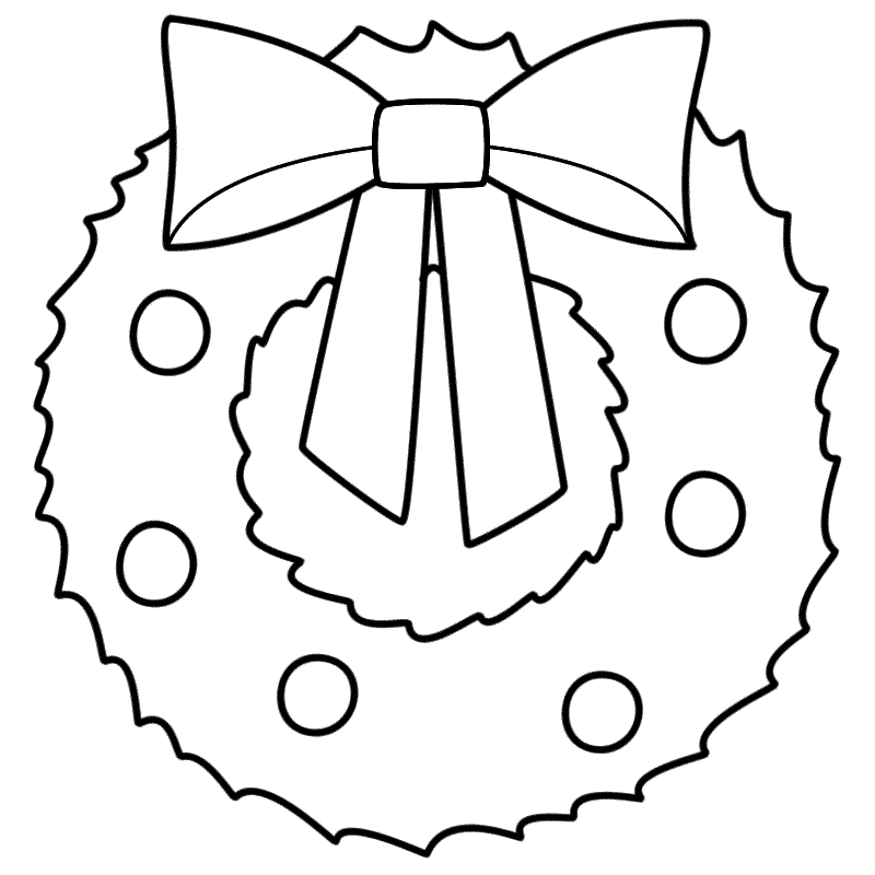 Christmas Wreath - Coloring Page (