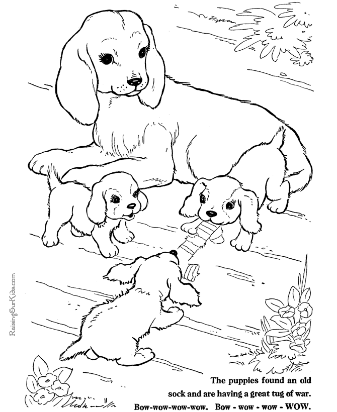 Coloring page of a cute dog