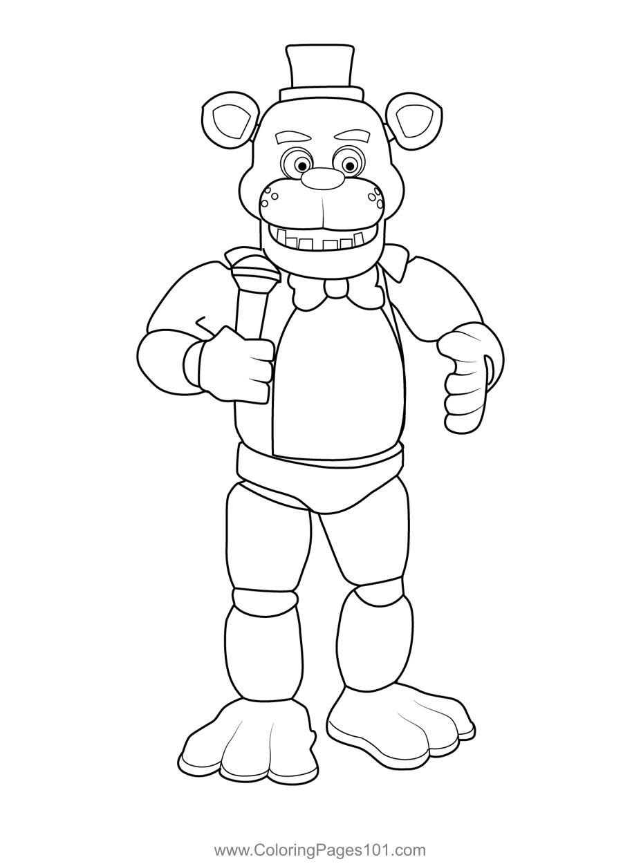 Freddy Fazbear FNAF Coloring Page for Kids - Free Five Nights at Freddy's  Printable Coloring Pages Online for Kids - ColoringPages101.com | Coloring  Pages for Kids