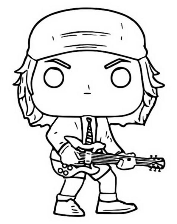 Coloring page Funko Pop Rocks : AC/DC - Angus Young 9