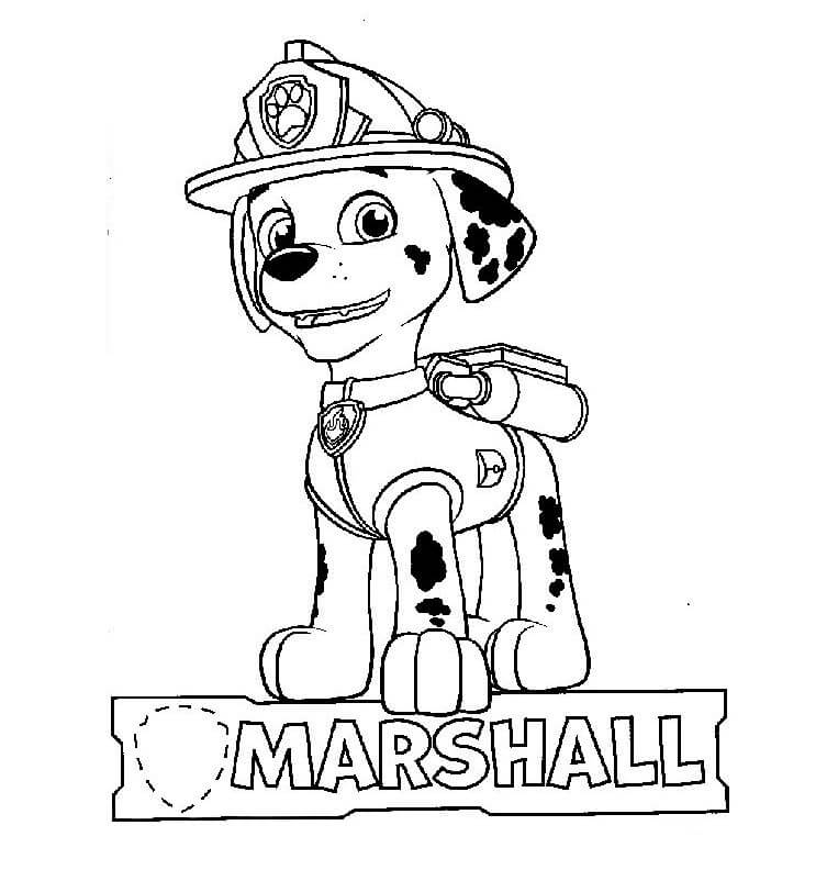 Marshall Paw Patrol Coloring Page - Free Printable Coloring Pages for Kids