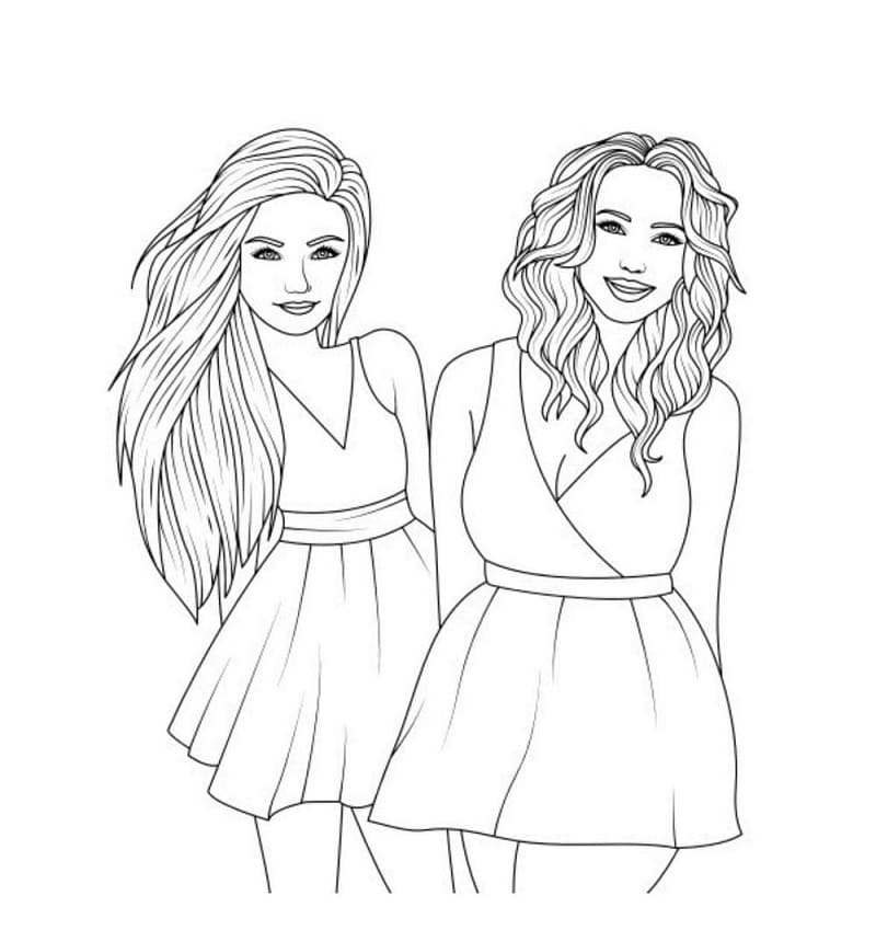 Fashion Girls 1 Coloring Page - Free Printable Coloring Pages for Kids