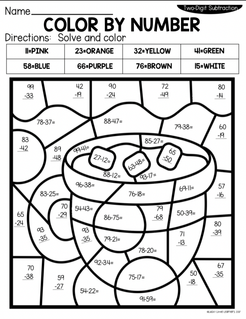 Double Digit Addition Coloring Pages Coloring Home