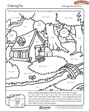 Kindergarten Color Worksheets - Coloring Pages for Kids and for Adults