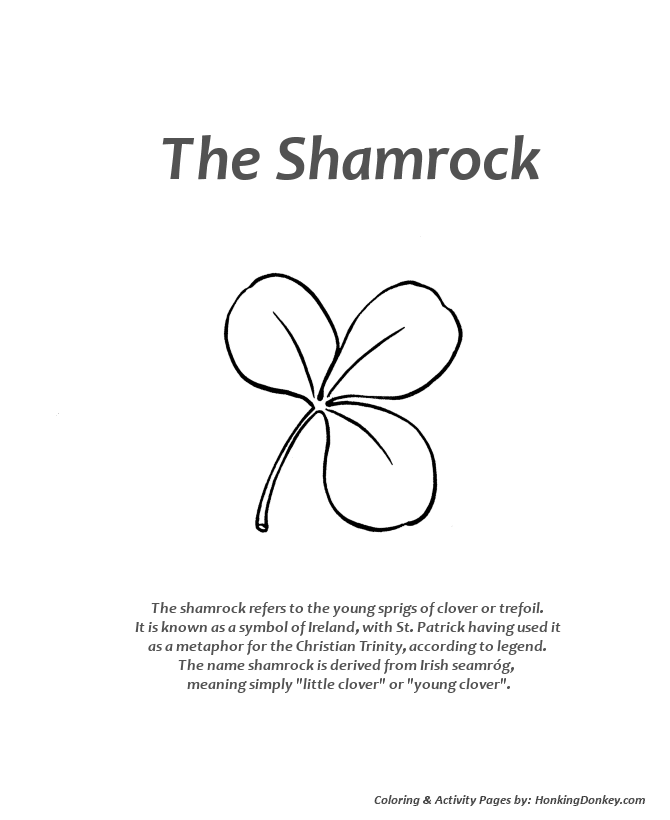 St Patrick's Day Coloring Pages - Shamrock to color Irish Coloring ...