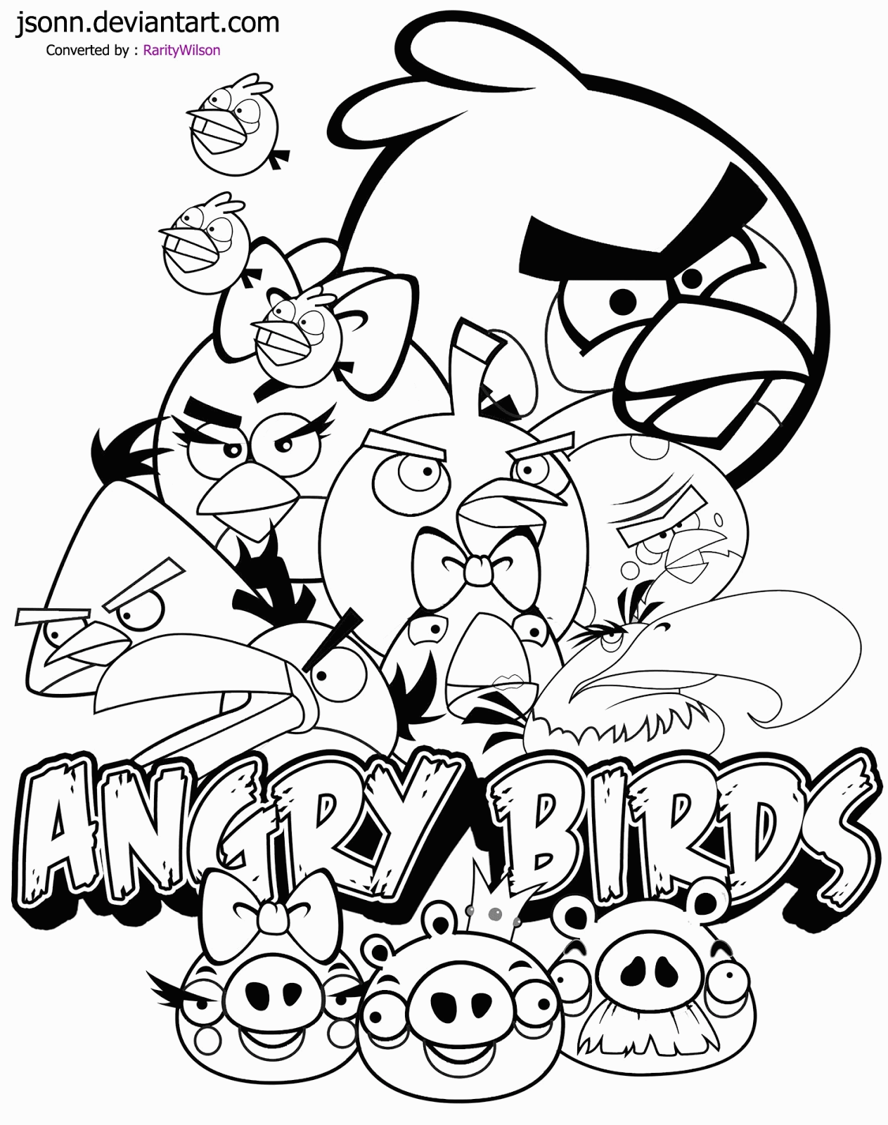 Angry Birds Black And White Coloring Pages - Coloring Pages For ...