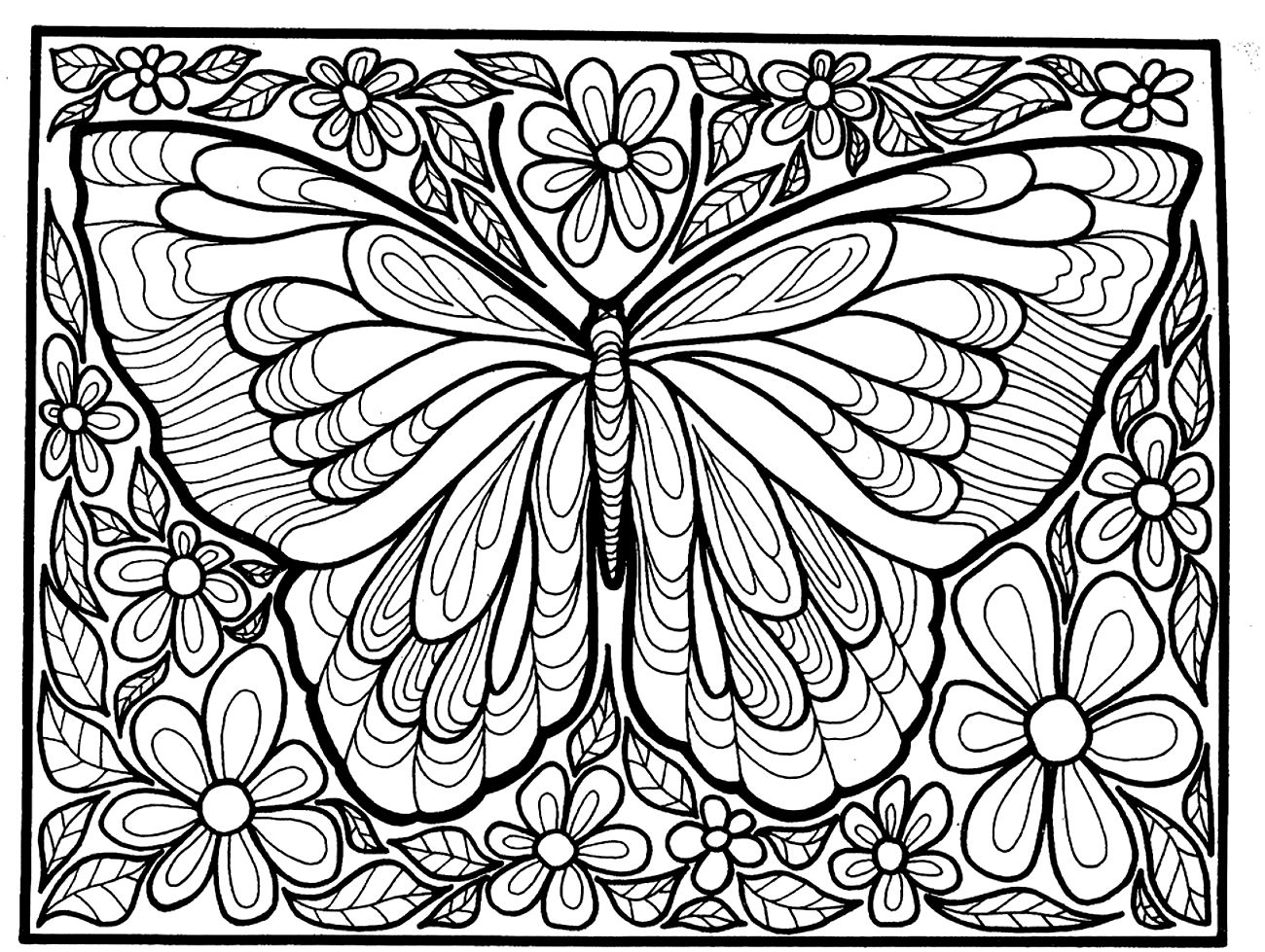 Insect - Coloring Pages for adults : coloring-adult-difficult-big ...