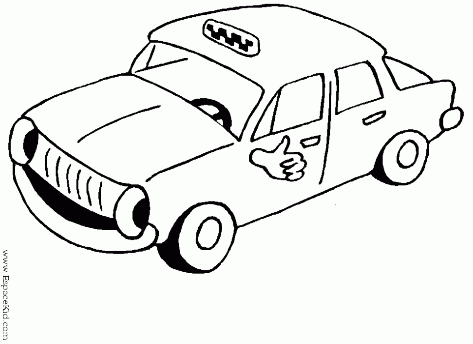 Taxi #8 (Transportation) – Printable coloring pages
