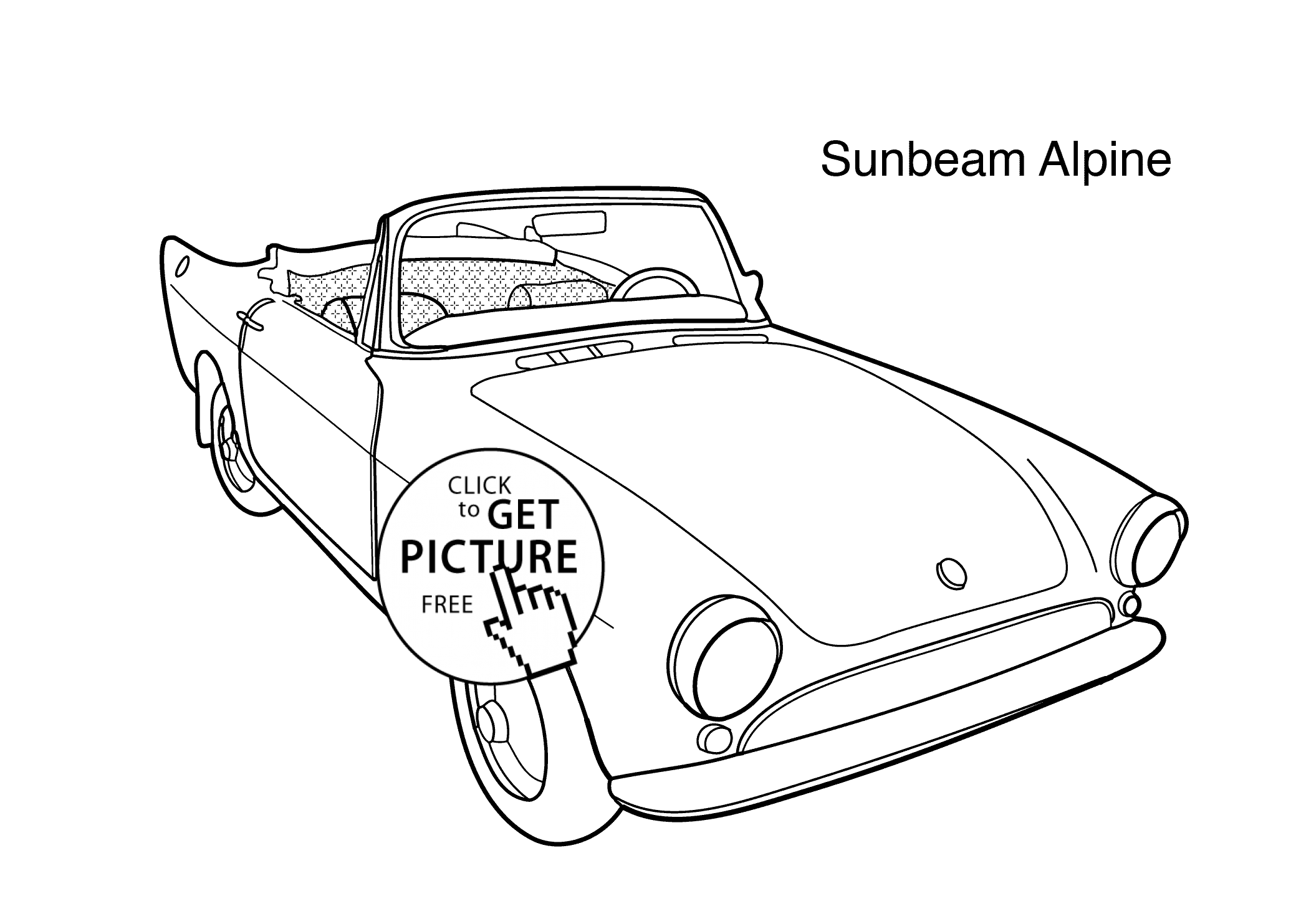 Super car Sunbeam Alpine coloring page for kids, printable free ...