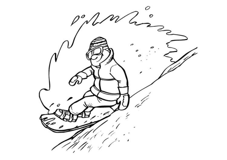 Coloring Page snowboarding - free printable coloring pages