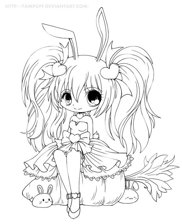 Kasumi Lineart by *YamPuff at Deviantart (With images) | Chibi ...