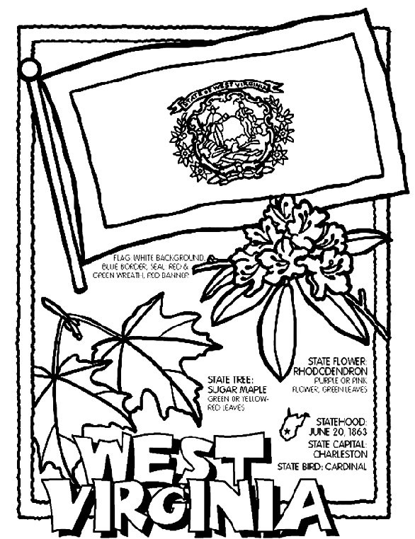 West Virginia coloring page.....Coloring pages for all 50 states ...