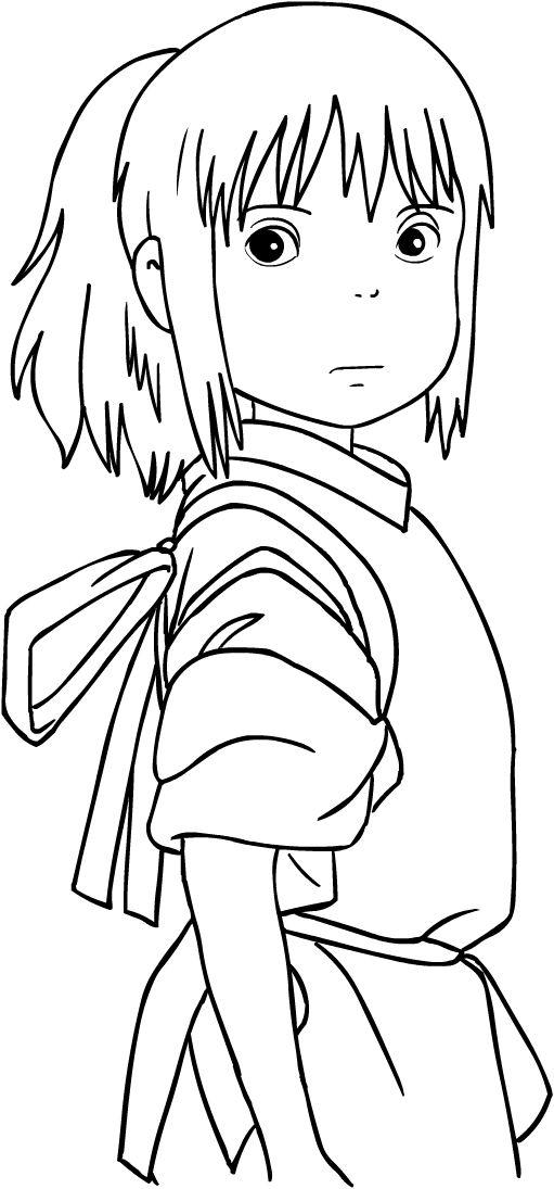 Chihiro From Spirited Away Coloring Page - Coloring Home.