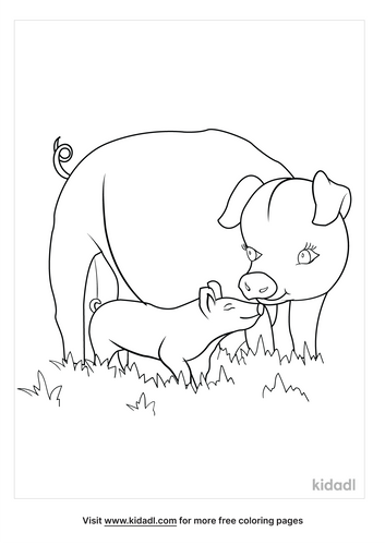Mom And Baby Pig Coloring Pages | Free Animals Coloring Pages | Kidadl