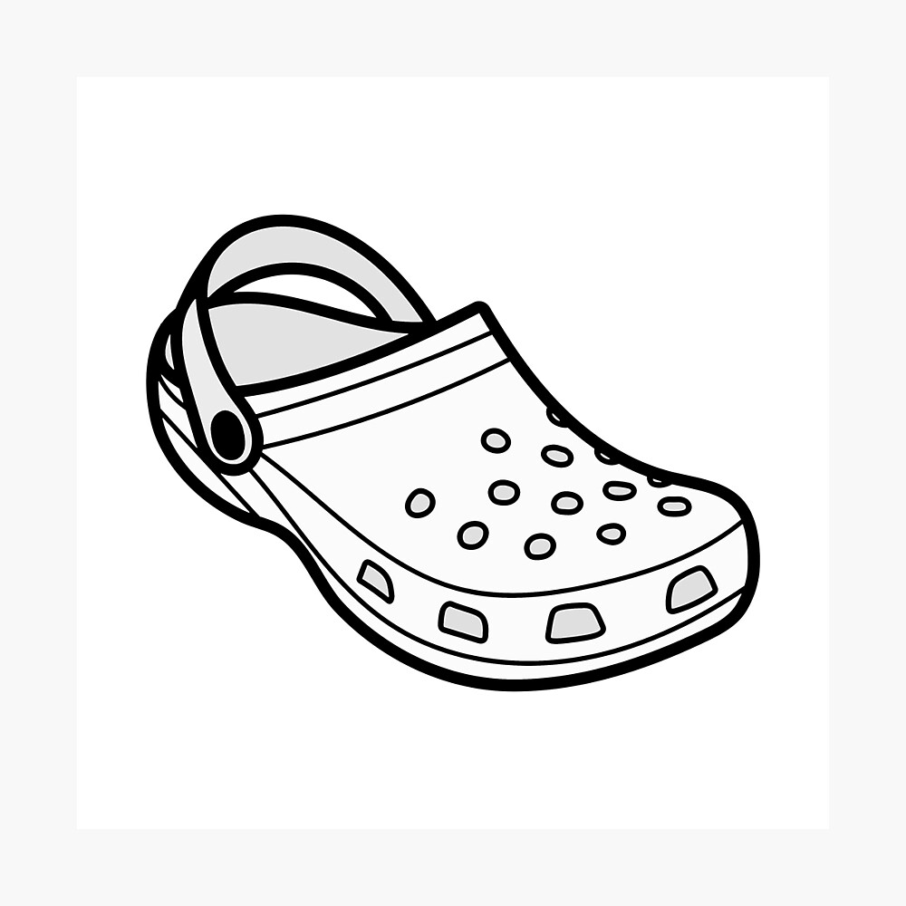White Croc Shoe Illustration