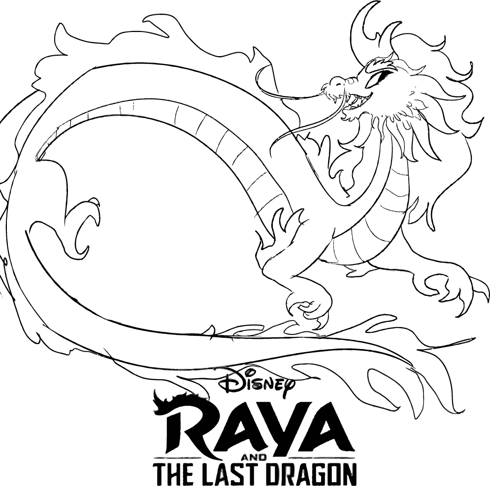 Sisu the Dragon of Legend Coloring Page